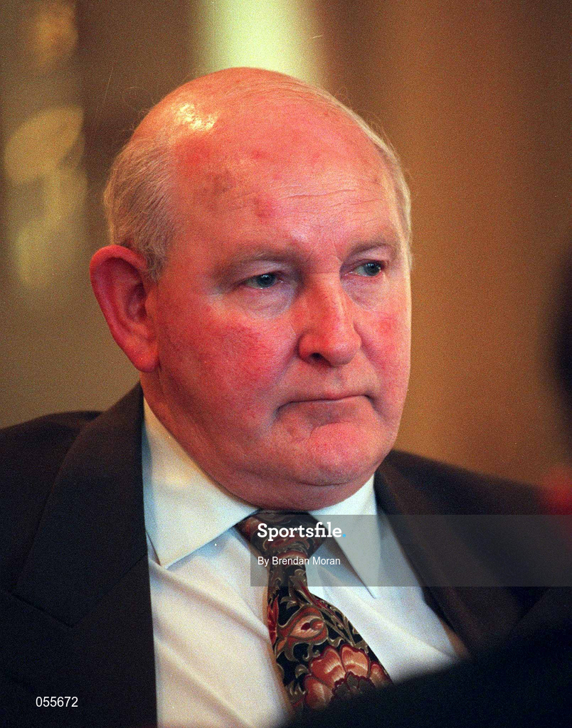 24 January 2001; Peadar Casey, Executive member of The Olympic Council of Ireland, speaking at a press conference in the Shelbourne Hotel in Dublin, on the vision for the Olympic Movement in Ireland for the next 4 years up to and including the Athens Olympics. Photo by Brendan Moran/Sportsfile