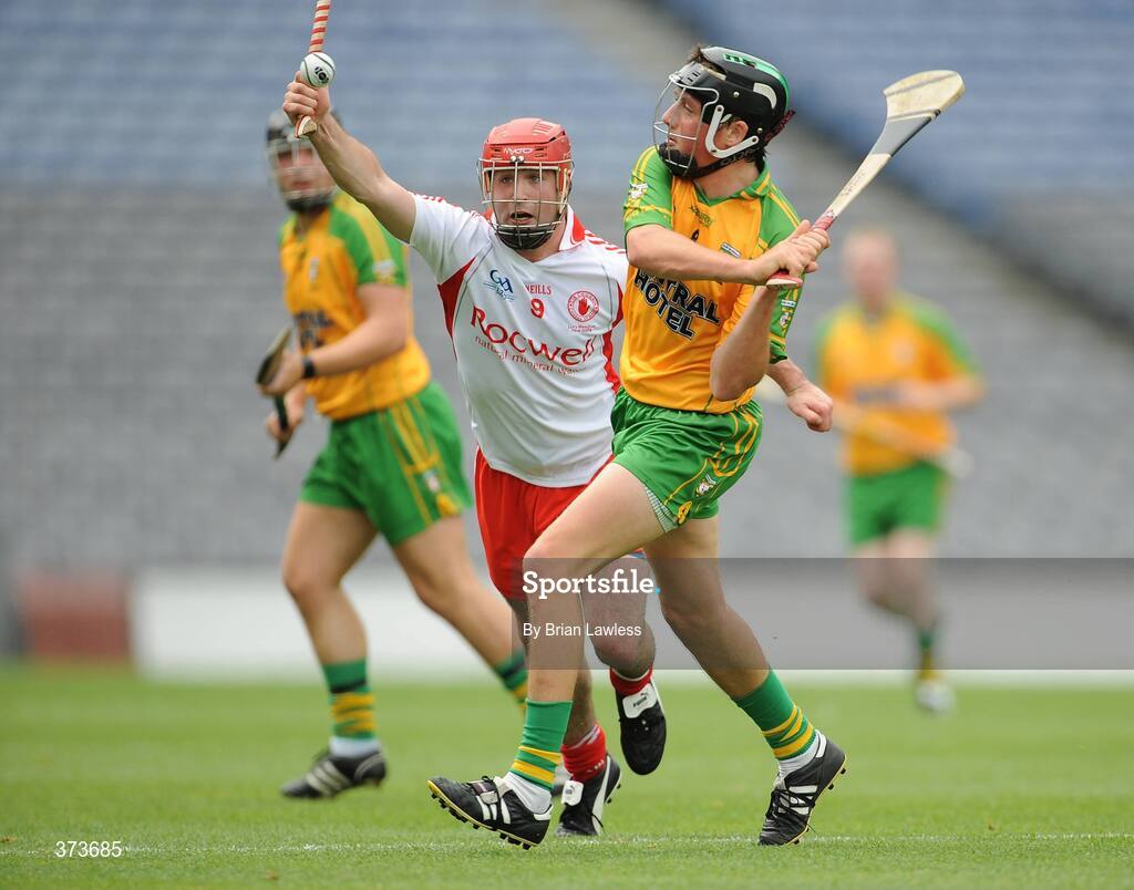 11 July 2009; Warren Scanlon, Donegal, in action against Tony Hughes, Tyrone. Lory Meagher Cup Final, Tyrone v Donegal, Croke Park, Dublin. Picture credit: Brian Lawless / SPORTSFILE