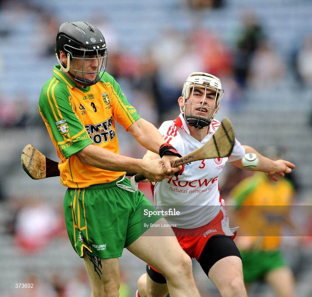 11 July 2009; Paddy Hannigan, Donegal, in action against Damian Maguire, Tyrone. Lory Meagher Cup Final, Tyrone v Donegal, Croke Park, Dublin. Picture credit: Brian Lawless / SPORTSFILE