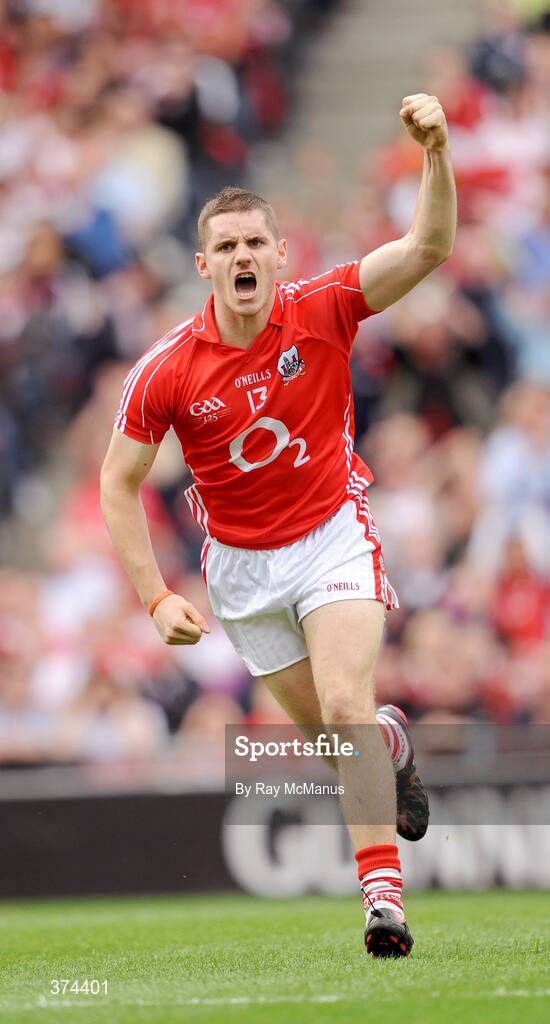 23 August 2009; Daniel Goulding celebrates scoring a goal for Cork in the 7th minute. GAA Football All-Ireland Senior Championship Semi-Final, Tyrone v Cork, Croke Park, Dublin. Picture credit: Ray McManus / SPORTSFILE