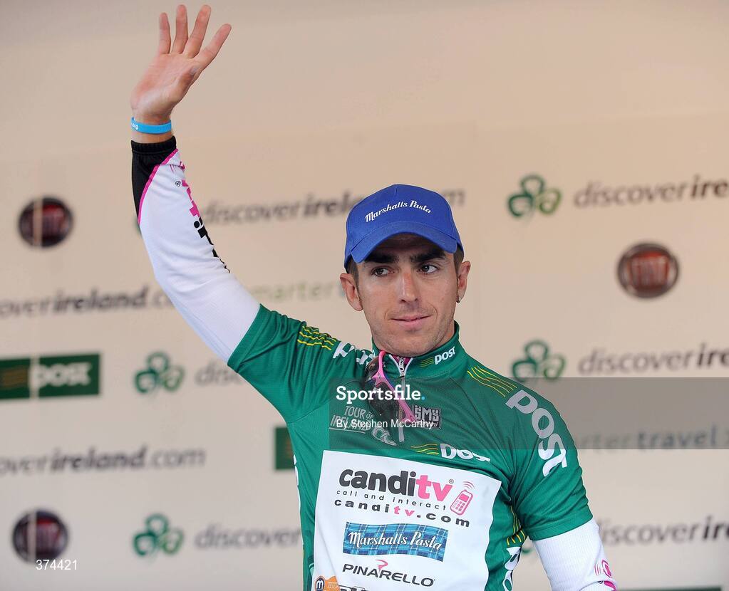 23 August 2009; An Post Green jersey winner Russell Downing, Candi TV - Marshalls Pasta, after stage 3 of the Tour of Ireland. 2009 Tour of Ireland -  Stage 3, Bantry to Cork. Picture credit: Stephen McCarthy / SPORTSFILE