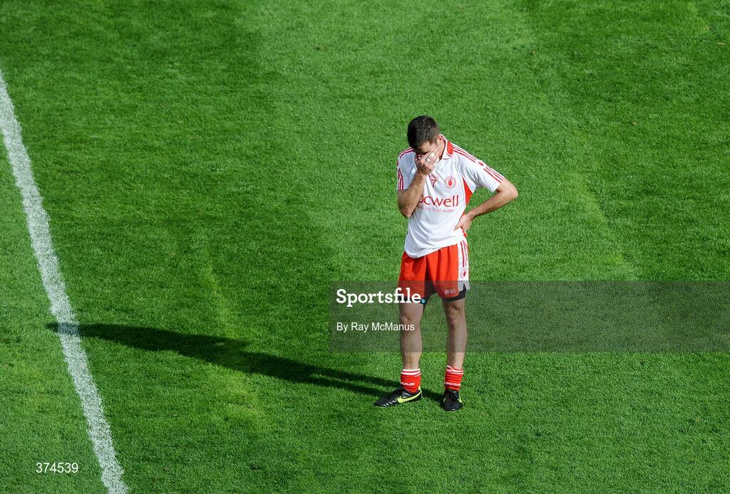 23 August 2009; Tyrone's Philip Jordan after the game. GAA Football All-Ireland Senior Championship Semi-Final, Tyrone v Cork, Croke Park, Dublin. Picture credit: Ray McManus / SPORTSFILE