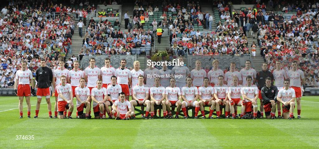 23 August 2009; The Tyrone squad. GAA Football All-Ireland Senior Championship Semi-Final, Tyrone v Cork, Croke Park, Dublin. Picture credit: Oliver McVeigh / SPORTSFILE