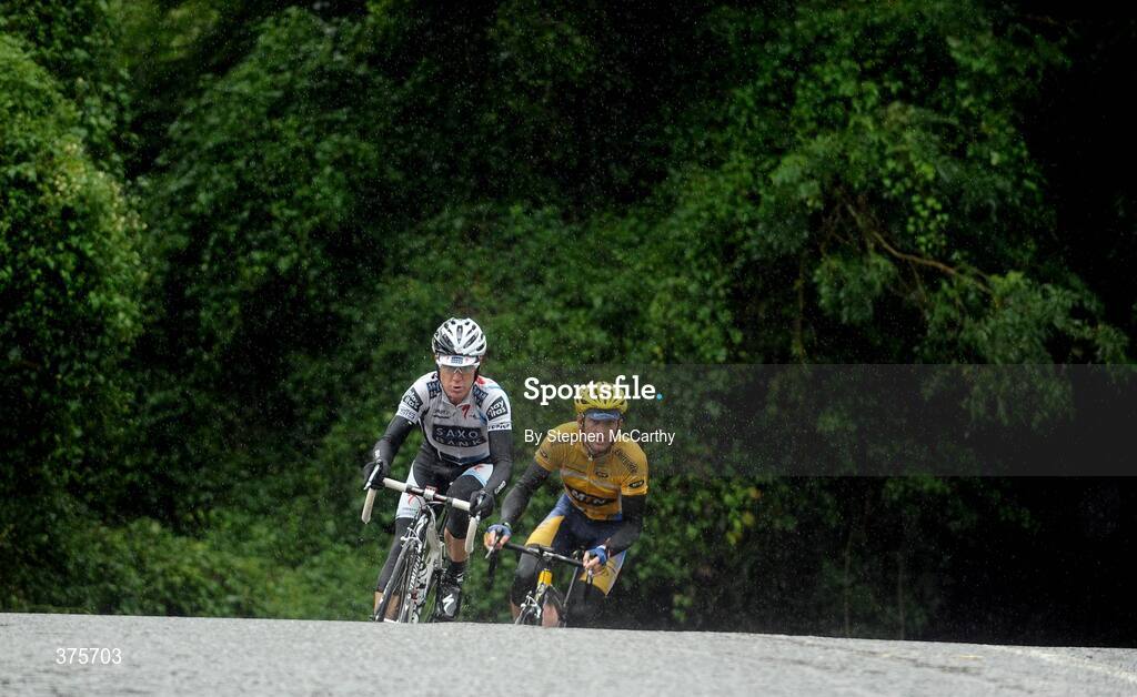 23 August 2009; Stuart O'Grady, Team Saxo Bank, leads Jay Thomson, MTN Cycling, during stage 3 of the Tour of Ireland. 2009 Tour of Ireland -  Stage 3, Bantry to Cork. Picture credit: Stephen McCarthy / SPORTSFILE