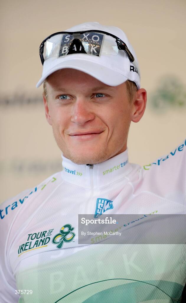23 August 2009; Best U25 rider Matti Breschel, Team Saxo Bank, after stage 3 of the Tour of Ireland. 2009 Tour of Ireland -  Stage 3, Bantry to Cork. Picture credit: Stephen McCarthy / SPORTSFILE