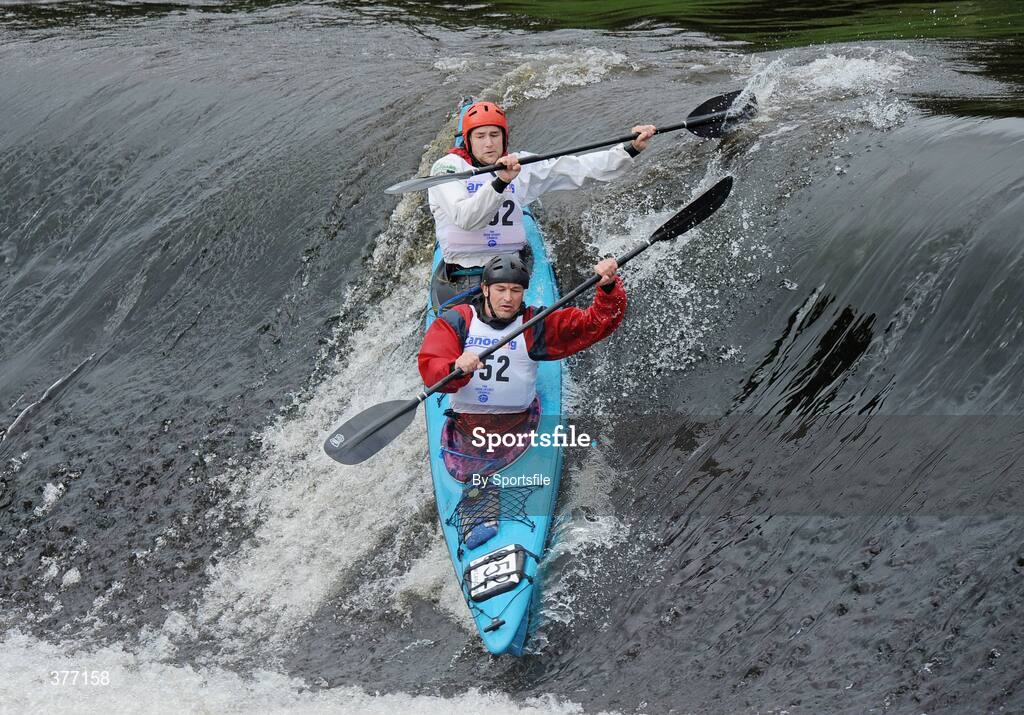 5 September 2009; James and Thomas Ross, Elmbridge Canoe Club, in action in the Touring Kayak Doubles during the Liffey Descent. Liffey Descent, Lucan Weir, River Liffey, Dublin. Photo by Sportsfile