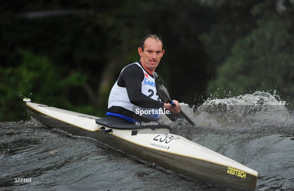 5 September 2009; Liam McCarthy, Salmon Leap Canoe Club, in action in the Masters Racing Kayak during the Liffey Descent. Liffey Descent, Lucan Weir, River Liffey, Dublin. Photo by Sportsfile