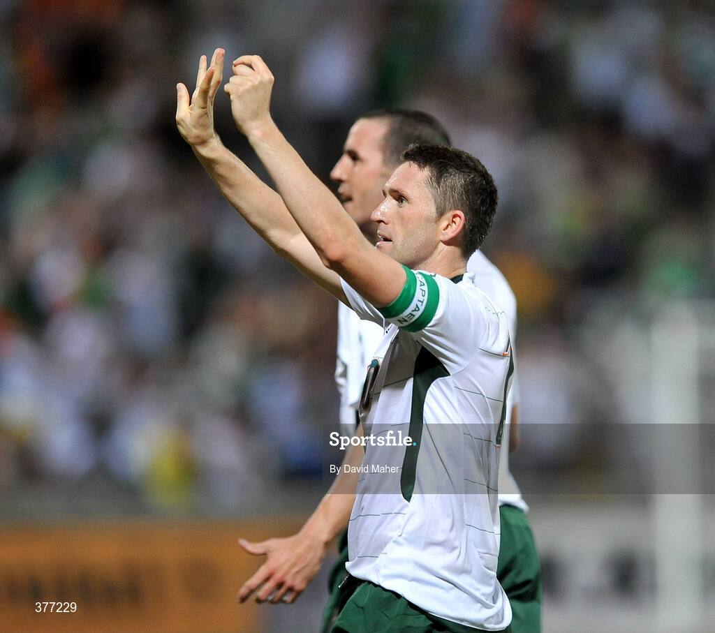 5 September 2009; Robbie Keane, Republic of Ireland, celebrates after scoring his side's second goal. Cyprus v Republic of Ireland - 2010 FIFA World Cup Qualifier, GSP Stadium, Nicosia, Cyprus. Picture credit: David Maher / SPORTSFILE