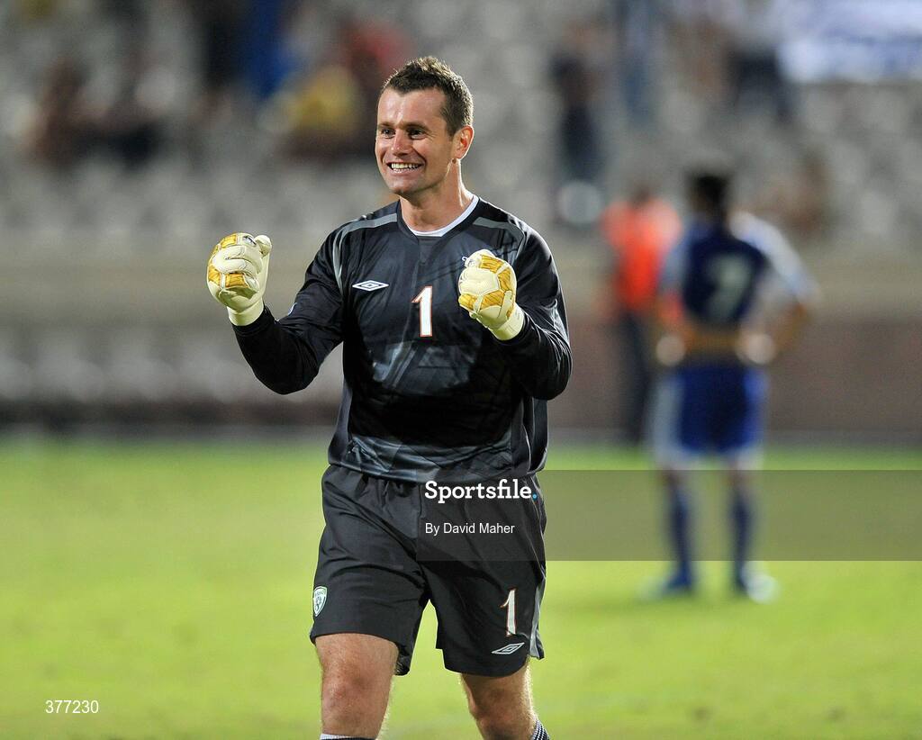 5 September 2009; Shay Given, Republic of Ireland, celebrates at the end of the game. Cyprus v Republic of Ireland - 2010 FIFA World Cup Qualifier, GSP Stadium, Nicosia, Cyprus. Picture credit: David Maher / SPORTSFIL