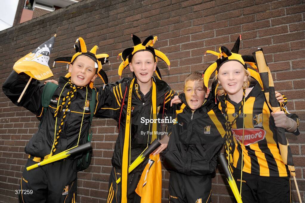 6 September 2009; Kilkenny supporters, from left, Niall Flynn, Billy Delahunty, Conor Phelan and Suzie May Aylward, all from Urlingford, Co. Kilkenny. GAA Hurling All-Ireland Senior Championship Final, Kilkenny v Tipperary, Croke Park, Dublin. Picture credit: Pat Murphy / SPORTSFILE