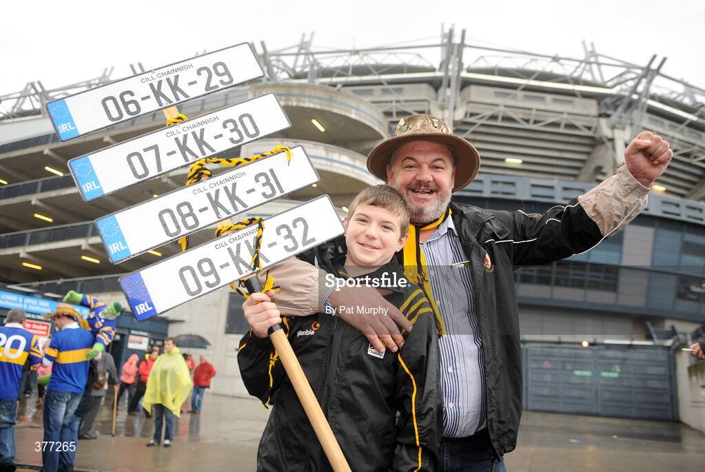 6 September 2009; Kilkenny supporters Brian Rafter and his son Luke before the game. GAA Hurling All-Ireland Senior Championship Final, Kilkenny v Tipperary, Croke Park, Dublin. Picture credit: Pat Murphy / SPORTSFILE