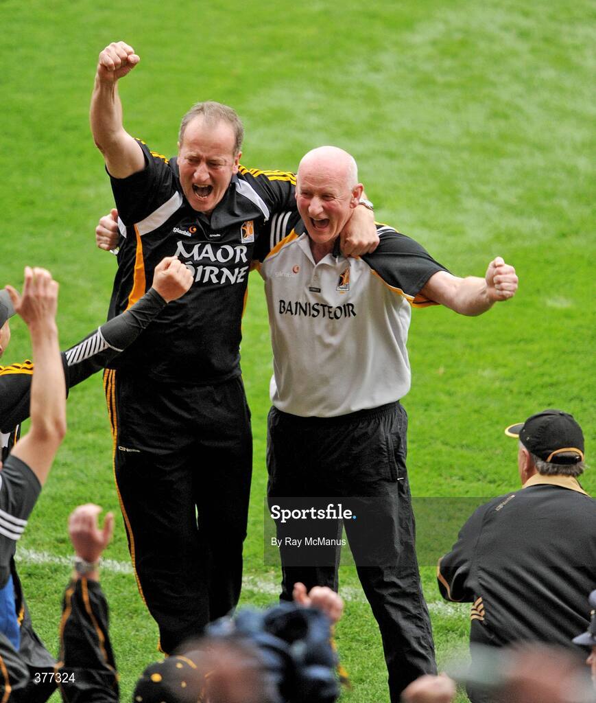 6 September 2009; Kilkenny manager Brian Cody and selector Michael Dempsey celebrate victory. Tipperary. GAA Hurling All-Ireland Senior Championship Final, Kilkenny v Tipperary, Croke Park, Dublin. Picture credit: Ray McManus / SPORTSFILE