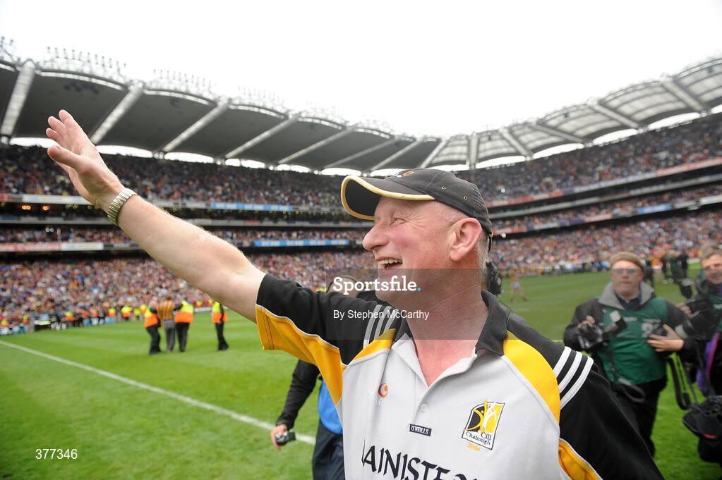 6 September 2009; Kilkenny manager Brian Cody celebrates after the match. GAA Hurling All-Ireland Senior Championship Final, Kilkenny v Tipperary, Croke Park, Dublin. Picture credit: Stephen McCarthy / SPORTSFILE
