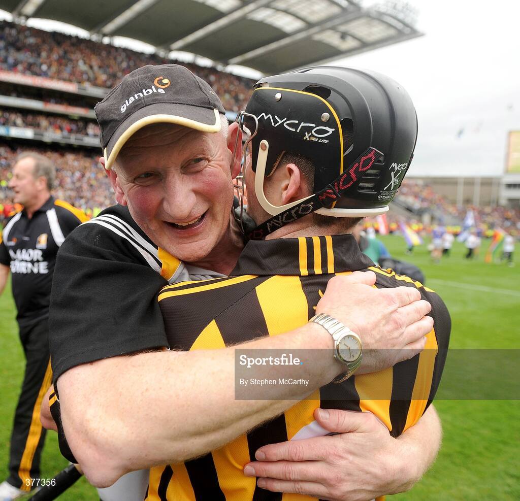 6 September 2009; Kilkenny manager Brian Cody celebrates with Michael Rice after the match. GAA Hurling All-Ireland Senior Championship Final, Kilkenny v Tipperary, Croke Park, Dublin. Picture credit: Stephen McCarthy / SPORTSFILE