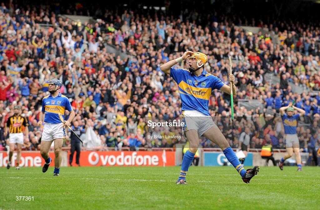 6 September 2009; Tipperary's Seamus Callanan reacts to a missed goal chance in the second half. GAA Hurling All-Ireland Senior Championship Final, Kilkenny v Tipperary, Croke Park, Dublin. Picture credit: Brian Lawless / SPORTSFILE