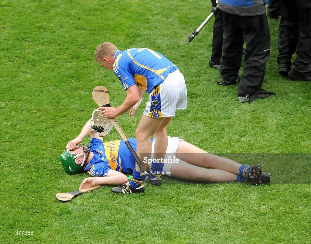 6 September 2009; Tipperary's Noel McGrath and Brendan Maher, right, show their disappointment after the final whistle. GAA Hurling All-Ireland Senior Championship Final, Kilkenny v Tipperary, Croke Park, Dublin. Picture credit: Pat Murphy / SPORTSFILE
