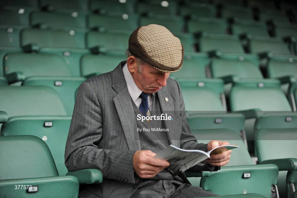 6 September 2009; A supporter reads his programme before the game. GAA Hurling All-Ireland Senior Championship Final, Kilkenny v Tipperary, Croke Park, Dublin. Picture credit: Ray McManus / SPORTSFILE