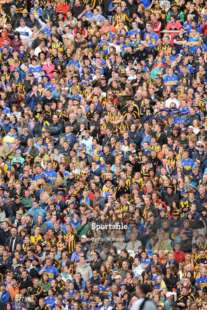 6 September 2009; Supporters of both teams on Hill 16. GAA Hurling All-Ireland Senior Championship Final, Kilkenny v Tipperary, Croke Park, Dublin. Picture credit: Ray McManus / SPORTSFILE