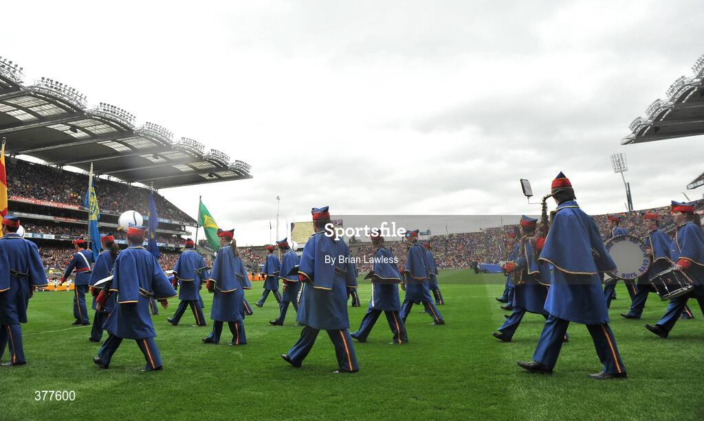6 September 2009; The Artane band make their way onto the pitch. GAA Hurling All-Ireland Senior Championship Final, Kilkenny v Tipperary, Croke Park, Dublin. Picture credit: Brian Lawless / SPORTSFILE