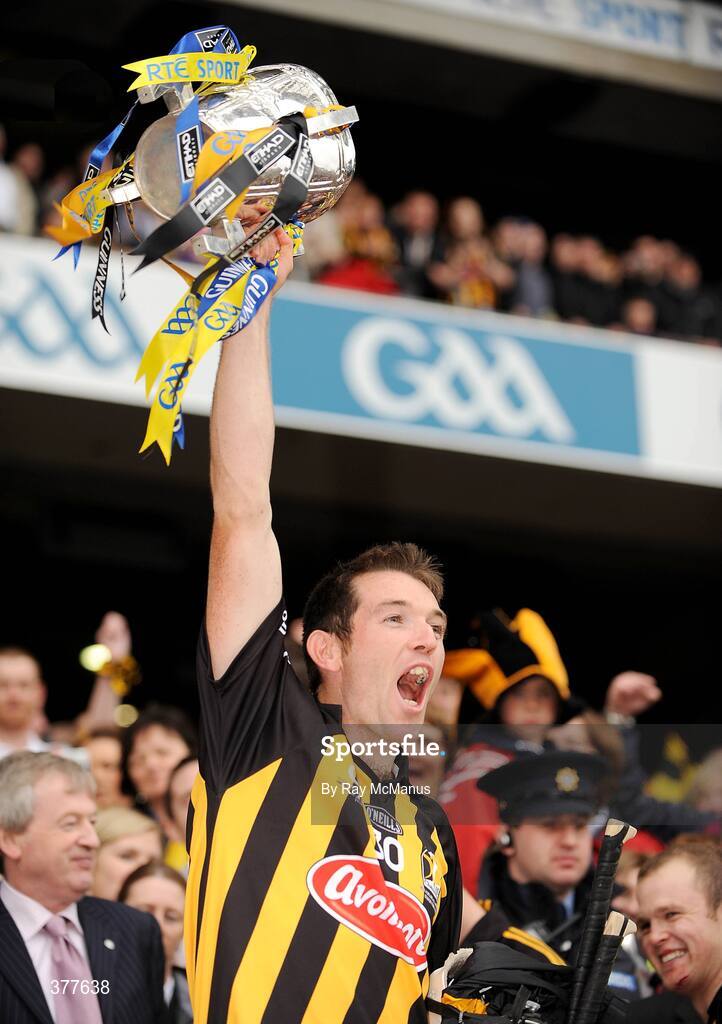 6 September 2009; Kikenny's Michael Grace lifts the Liam MacCarthy Cup. GAA Hurling All-Ireland Senior Championship Final, Kilkenny v Tipperary, Croke Park, Dublin. Picture credit: Ray McManus / SPORTSFILE