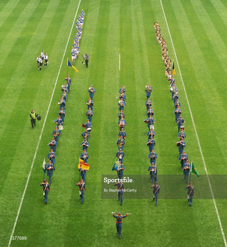 6 September 2009; The Artane Band lead the Tipperary and Kilkenny teams during the pre-match parade. GAA Hurling All-Ireland Senior Championship Final, Kilkenny v Tipperary, Croke Park, Dublin. Picture credit: Stephen McCarthy / SPORTSFILE