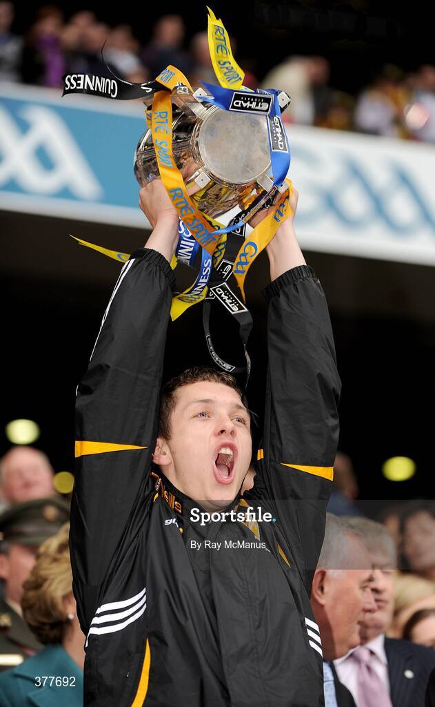 6 September 2009; Kikenny's Eoin McGrath lifts the Liam MacCarthy Cup. GAA Hurling All-Ireland Senior Championship Final, Kilkenny v Tipperary, Croke Park, Dublin. Picture credit: Ray McManus / SPORTSFILE