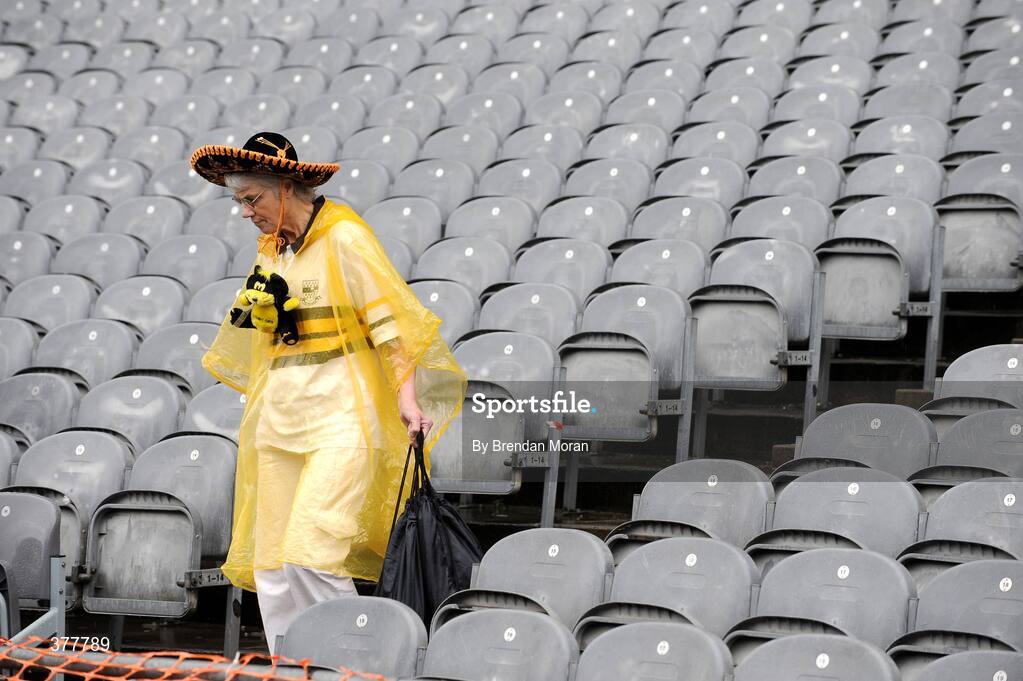 6 September 2009; A Kilkenny supporter makes her way to her seat before the game. GAA Hurling All-Ireland Senior Championship Final, Kilkenny v Tipperary, Croke Park, Dublin. Picture credit: Brendan Moran / SPORTSFILE