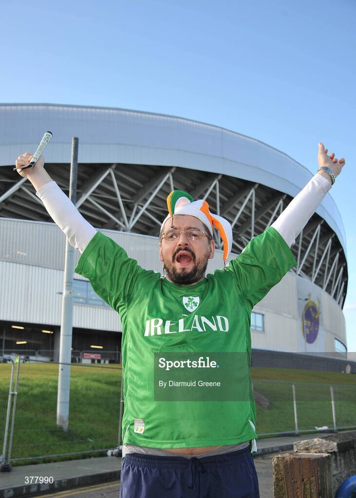 8 September 2009; Republic of Ireland supporter Christopher O'Brien from Kennedy Park, Limerick, ahead of the game. International Friendly, Republic of Ireland v South Africa, Thomond Park, Limerick. Picture Credit: Diarmuid Greene / SPORTSFILE