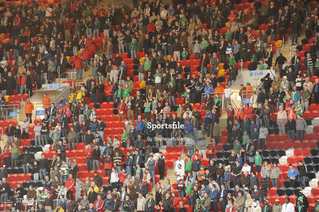 8 September 2009; A general view of a sparcely populated stand during the National Anthems. International Friendly, Republic of Ireland v South Africa, Thomond Park, Limerick. Picture Credit: Stephen McCarthy / SPORTSFILE