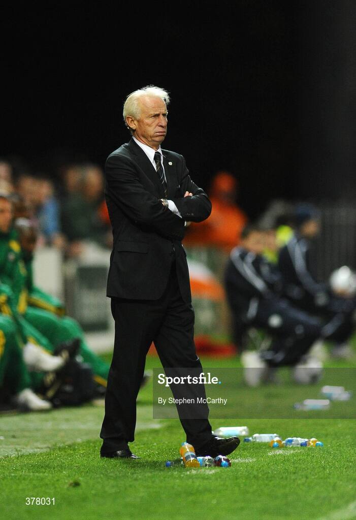 8 September 2009; Republic of Ireland manager Giovanni Trapattoni during the game. International Friendly, Republic of Ireland v South Africa, Thomond Park, Limerick. Picture Credit: Stephen McCarthy / SPORTSFILE