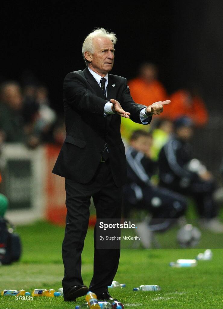 8 September 2009; Republic of Ireland manager Giovanni Trapattoni during the game. International Friendly, Republic of Ireland v South Africa, Thomond Park, Limerick. Picture Credit: Stephen McCarthy / SPORTSFILE