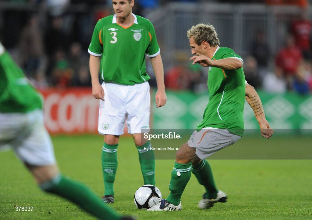 8 September 2009; Liam Lawrence, Republic of Ireland, scores his side's first goal. International Friendly, Republic of Ireland v South Africa, Thomond Park, Limerick. Picture Credit: Brendan Moran / SPORTSFILE