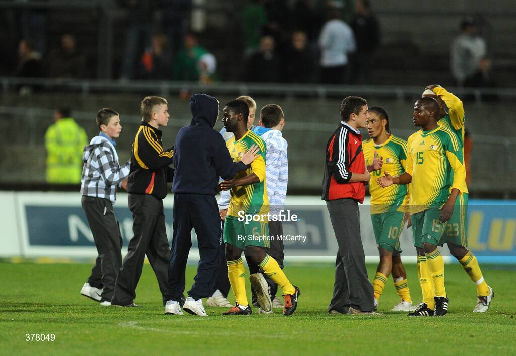 8 September 2009; Fans run onto the pitch to meet South Africa players after the game. International Friendly, Republic of Ireland v South Africa, Thomond Park, Limerick. Picture Credit: Stephen McCarthy / SPORTSFILE