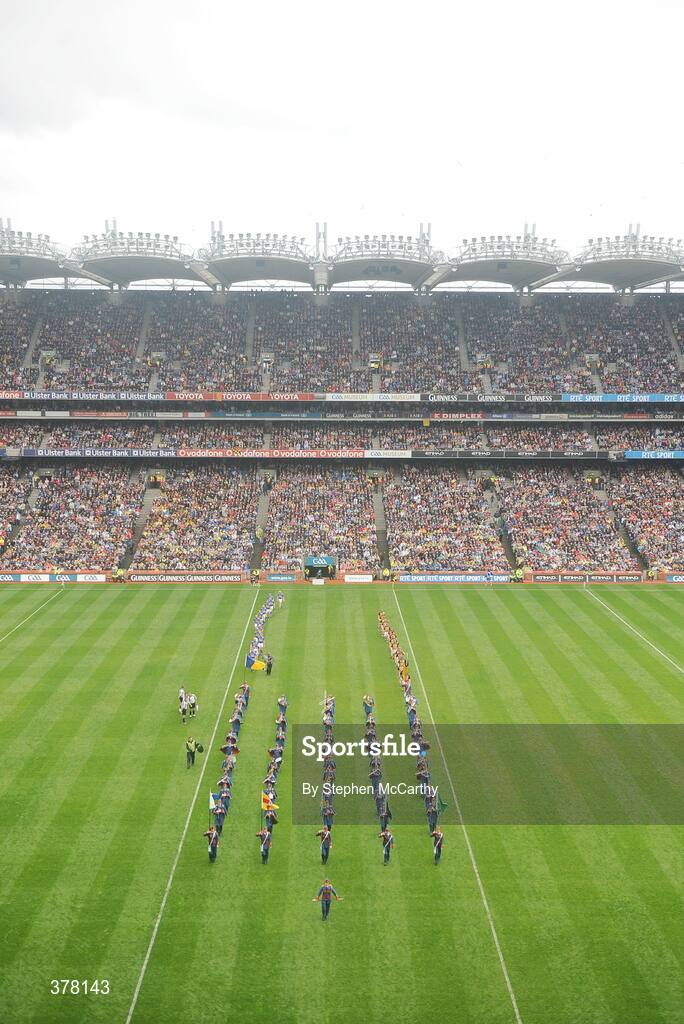 6 September 2009; A general view of the pre-match parade. GAA Hurling All-Ireland Senior Championship Final, Kilkenny v Tipperary, Croke Park, Dublin. Picture credit: Stephen McCarthy / SPORTSFILE