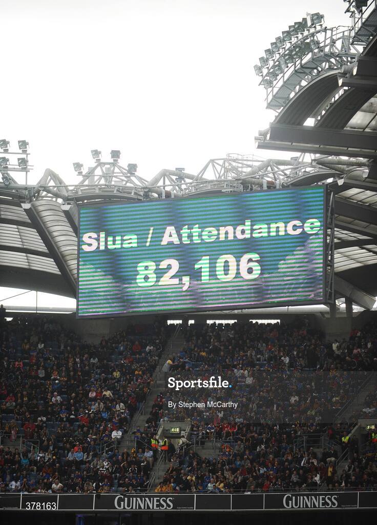 6 September 2009; A general view of the attendance figure of 82,106 on the big screen. GAA Hurling All-Ireland Senior Championship Final, Kilkenny v Tipperary, Croke Park, Dublin. Picture credit: Stephen McCarthy / SPORTSFILE