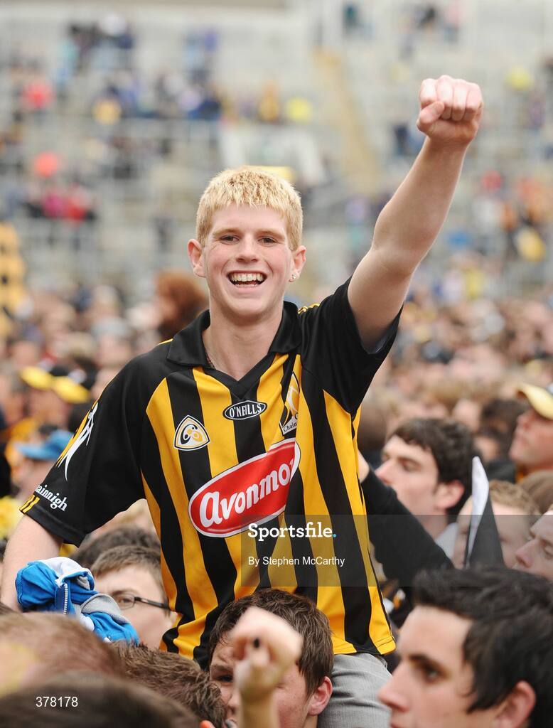 6 September 2009; A Kilkenny supporter celebrates his side's victory. GAA Hurling All-Ireland Senior Championship Final, Kilkenny v Tipperary, Croke Park, Dublin. Picture credit: Stephen McCarthy / SPORTSFILE