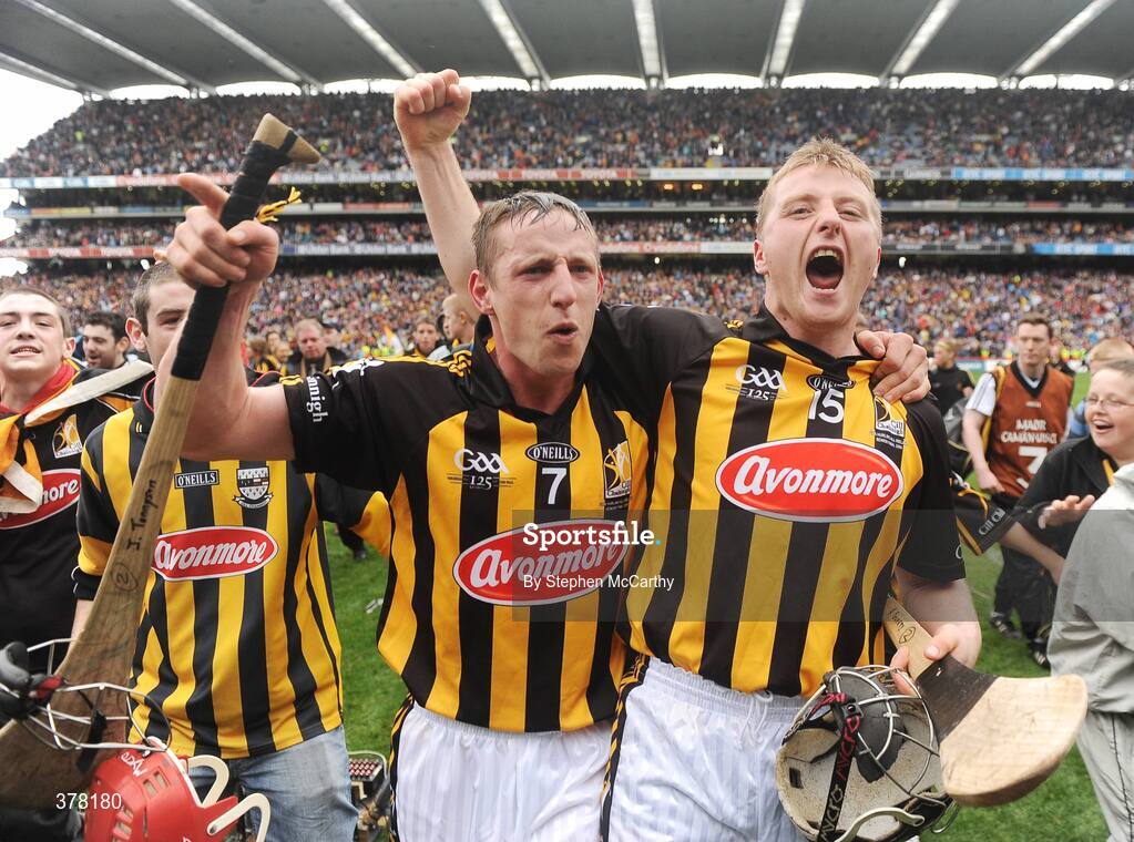 6 September 2009; John Tennyson, left, and Aidan Fogarty, Kilkenny, celebrates their side's victory. GAA Hurling All-Ireland Senior Championship Final, Kilkenny v Tipperary, Croke Park, Dublin. Picture credit: Stephen McCarthy / SPORTSFILE
