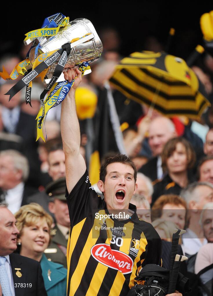 6 September 2009; Kilkenny's, Michael Grace, lifts the Liam MacCarthy cup. GAA Hurling All-Ireland Senior Championship Final, Kilkenny v Tipperary, Croke Park, Dublin. Picture credit: Brian Lawless / SPORTSFILE