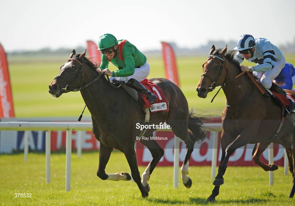 12 September 2009; Alandi, with Mick Kinane up, on their way to winning The Irish Field St Leger from Clowance, Kevin manning up. The Curragh Racecourse, Co. Kildare. Picture credit: Ray McManus / SPORTSFILE