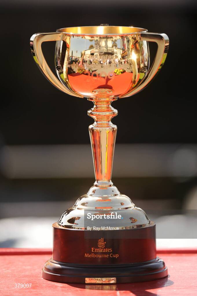 12 September 2009; The Emerates Melbourne Cup on display before racing at the Curragh. The Curragh Racecourse, Co. Kildare. Picture credit: Ray McManus / SPORTSFILE