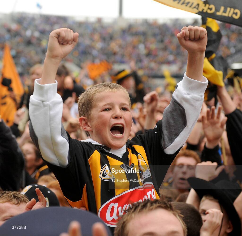 6 September 2009; Shane Walsh, brother of Kilkenny star Tommy, celebrates his side's victory. GAA Hurling All-Ireland Senior Championship Final, Kilkenny v Tipperary, Croke Park, Dublin. Picture credit: Stephen McCarthy / SPORTSFILE