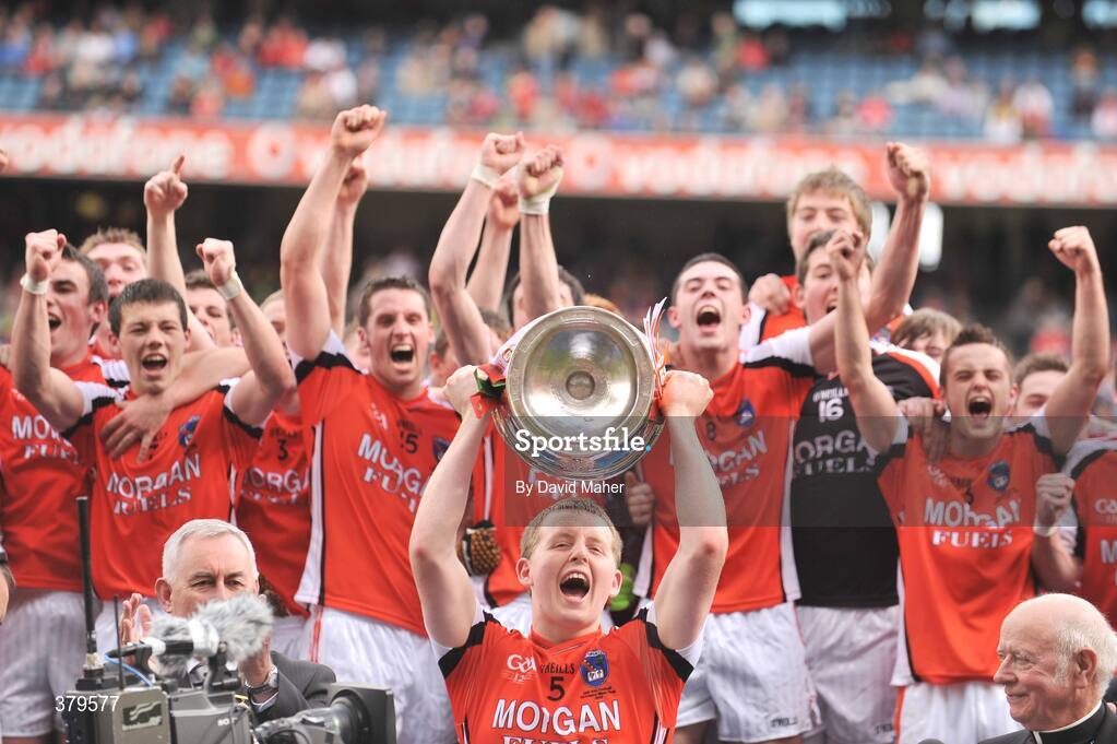 20 September 2009; Armagh captain Declan McKenna  celebrates after victory over Mayo. ESB GAA Football All-Ireland Minor Championship Final, Armagh v Mayo, Croke Park, Dublin. Picture credit: David Maher / SPORTSFILE