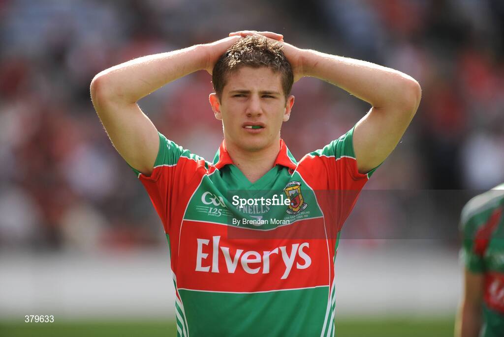 20 September 2009; A dejected Keith Rogers, Mayo, after the final whistle. ESB GAA Football All-Ireland Minor Championship Final, Armagh v Mayo, Croke Park, Dublin. Picture credit: Brendan Moran / SPORTSFILE