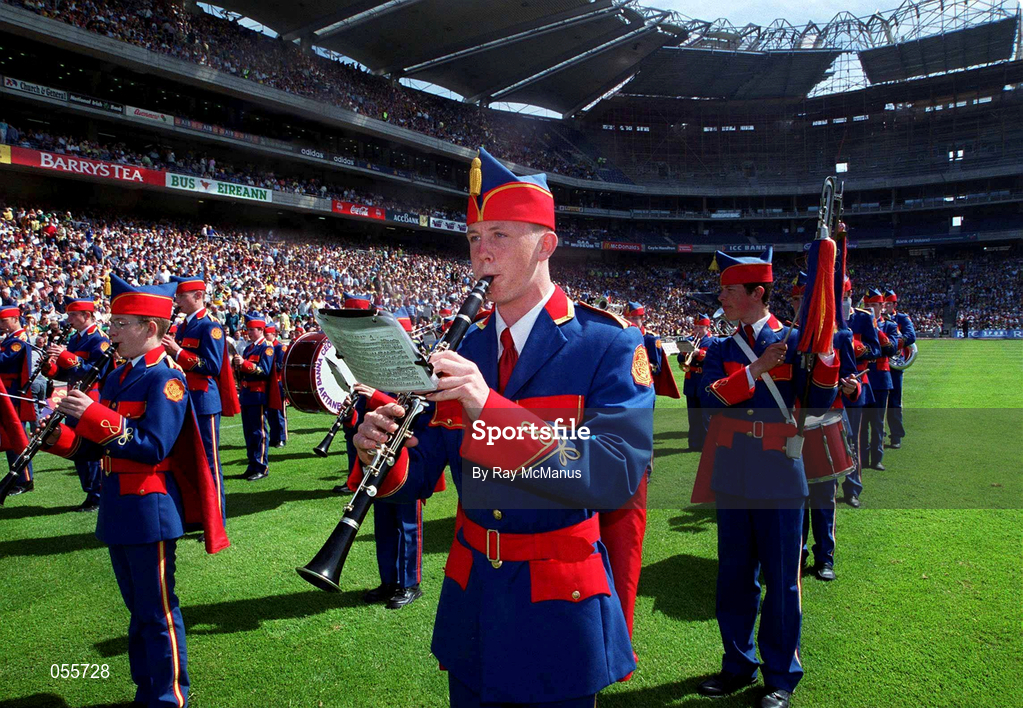 18 June 2000; The Artane Boys Band prior to the Guinness Leinster Senior Hurling Championship Semi-Final match between Offaly and Wexford at Croke Park in Dublin. Photo by Ray McManus/Sportsfile
