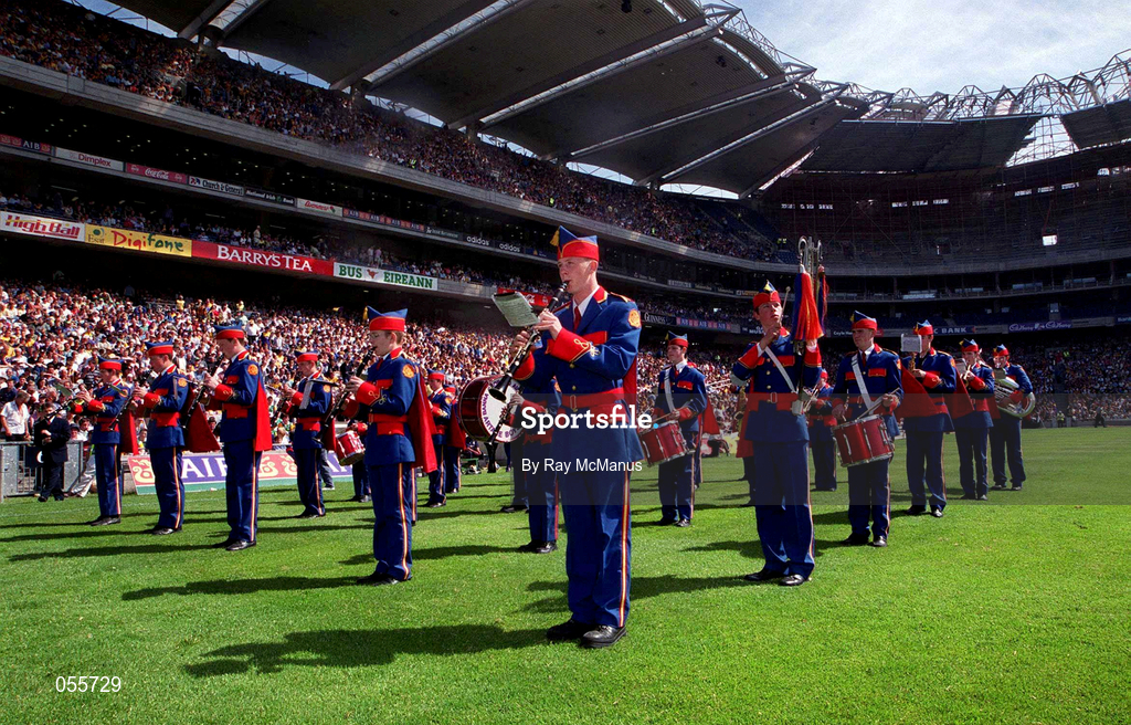 18 June 2000; The Artane Boys Band prior to the Guinness Leinster Senior Hurling Championship Semi-Final match between Offaly and Wexford at Croke Park in Dublin. Photo by Ray McManus/Sportsfile