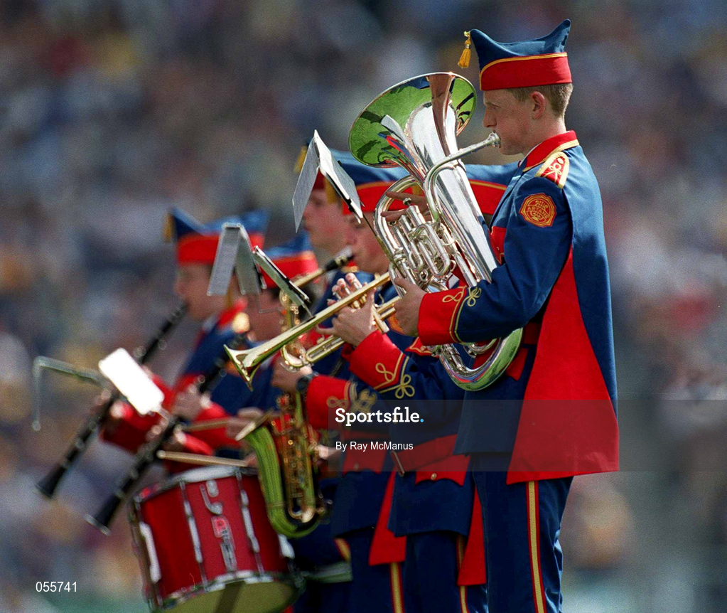 18 June 2000; The Artane Boys Band prior to the Guinness Leinster Senior Hurling Championship Semi-Final match between Offaly and Wexford at Croke Park in Dublin. Photo by Ray McManus/Sportsfile