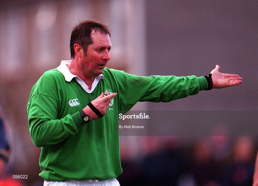 27 January 2001; Referee David Napier during the AIB All-Ireland League Division 1 match between Galwegians RFC and Belfast Harlequins RFC at Crowley Park in Galway. Photo by Matt Browne/Sportsfile