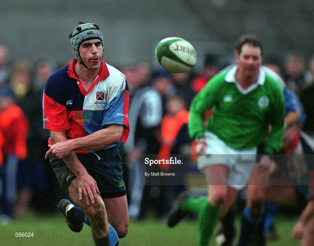 27 January 2001; Niall Malone of Belfast Harlequins during the AIB All-Ireland League Division 1 match between Galwegians RFC and Belfast Harlequins RFC at Crowley Park in Galway. Photo by Matt Browne/Sportsfile