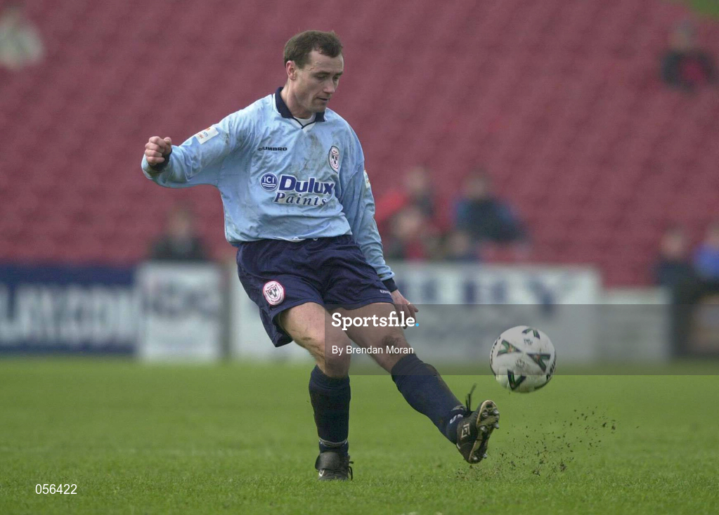21 January 2001; Declan Geoghegan of Shelbourne during the Eircom League Premier Division match between Cork City and Shelbourne at Turner's Cross in Cork. Photo by Brendan Moran/Sportsfile