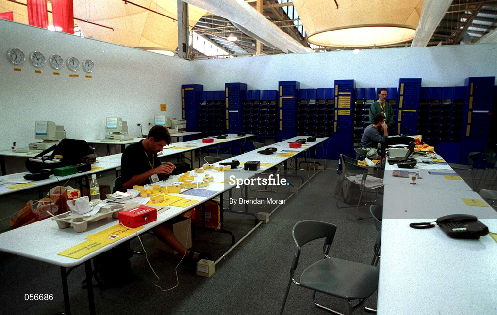 2 October 2000; A general view of the press facilities at Stadium Australia in Sydney Olympic Park in Sydney, Australia. Photo by Brendan Moran/Sportsfile